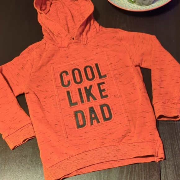 "Cool like Dad" Hoodie 4-5 years, fun jumper, burnt orange - Picture 4 of 12